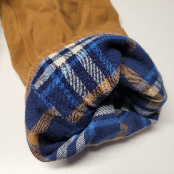 Carhartt Fleece Lined Pants Boys 4 Cotton Adjustable Waist Snap Winter Warm - Picture 3 of 6